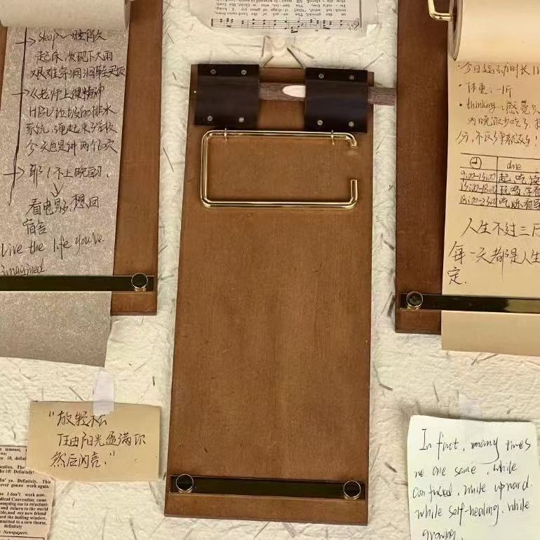 Vintage Clipboard Memo Board with Kraft Paper Roll