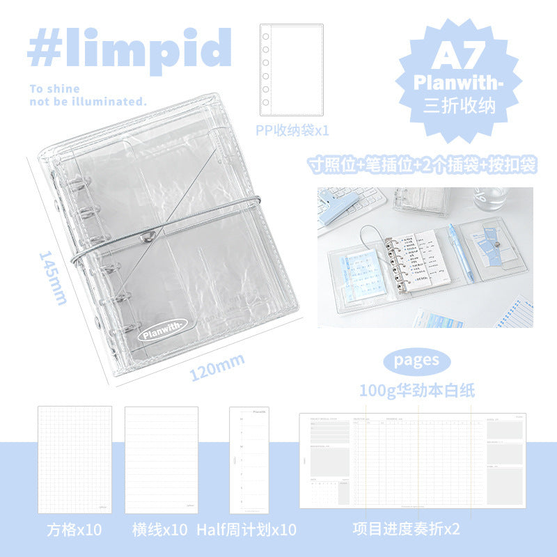 A7 Transparent Refillable Binder Notebook