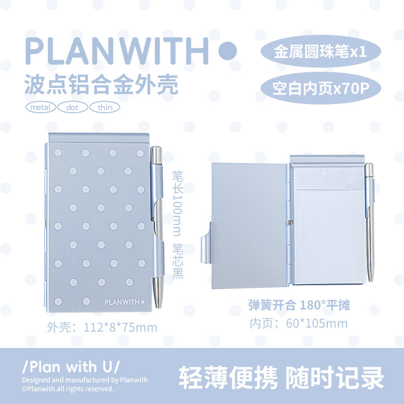 Memo Notebook& Metal Polka Dot Memo Notebook&Pen
