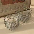 Minimalist Wire Storage Basket for Bathroom & Desk Organization