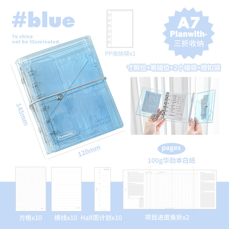 A7 Transparent Refillable Binder Notebook