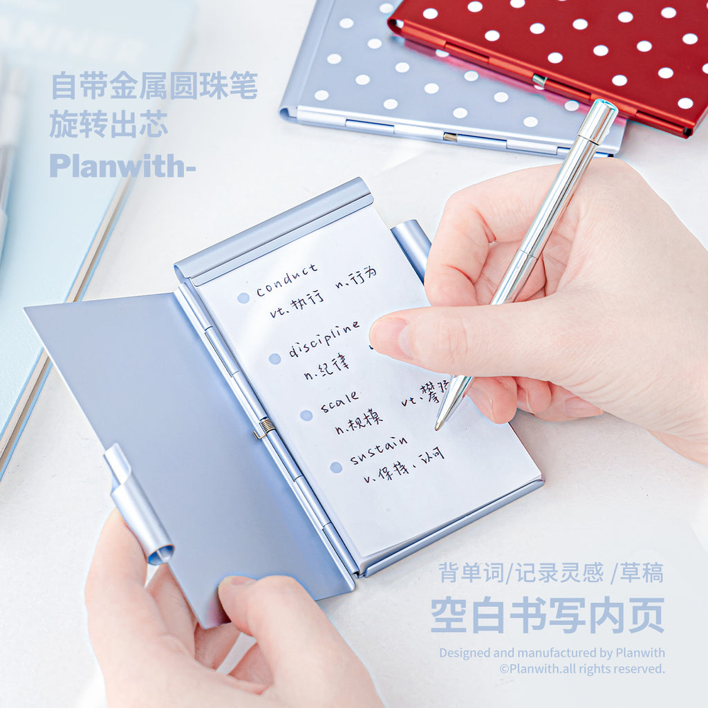 Memo Notebook& Metal Polka Dot Memo Notebook&Pen